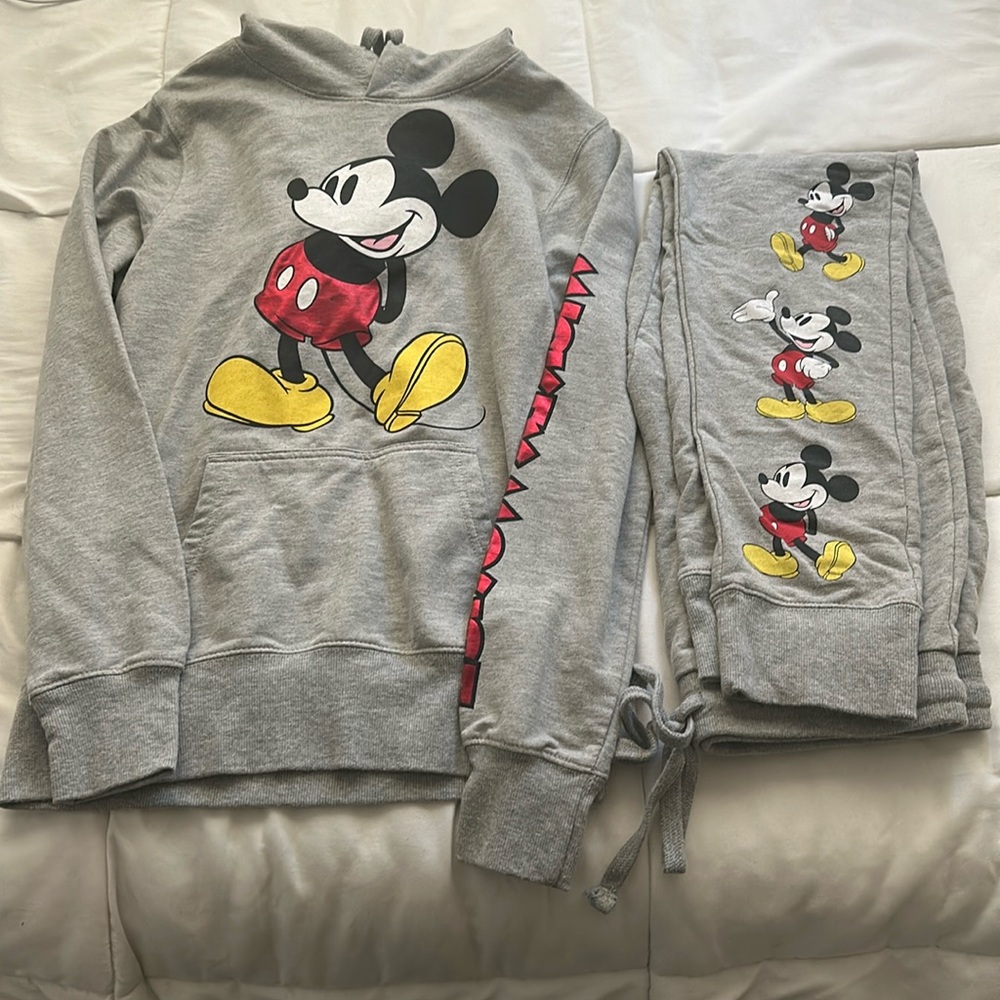 Size S mickey hoodie & sweatpants